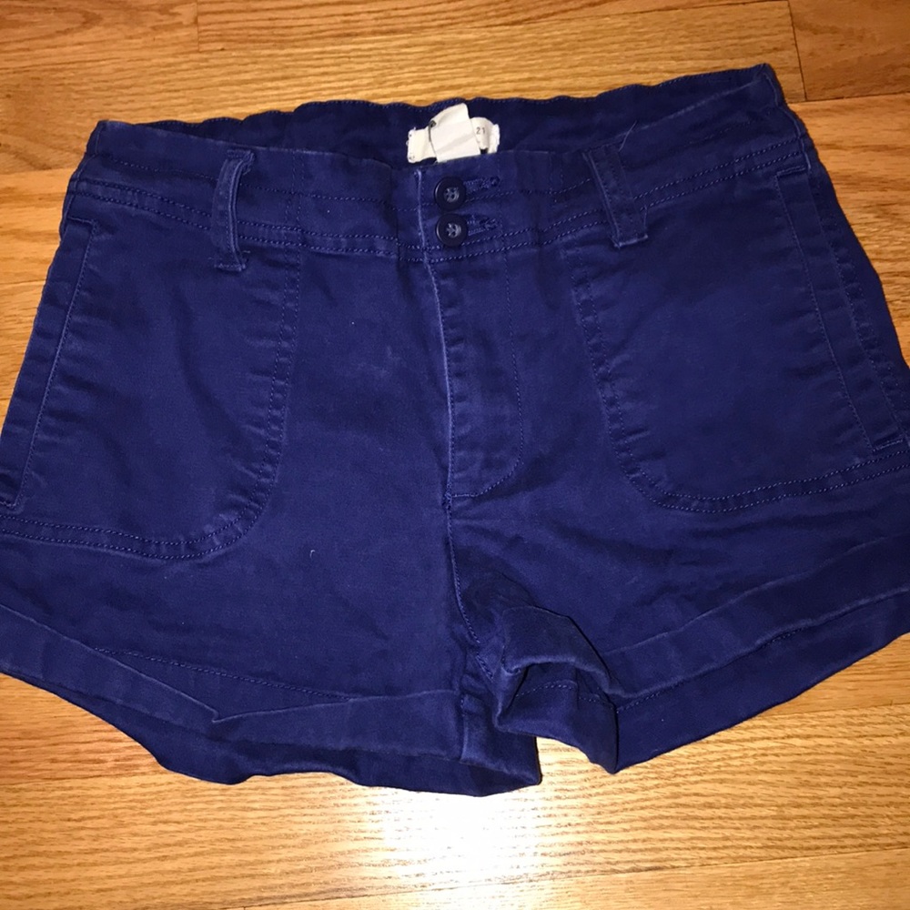 Blue high waisted shorts from Forever 21